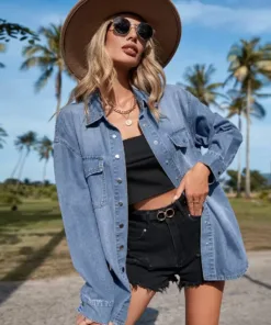 Breezaya Flap Pocket Drop Shoulder Denim Shirt